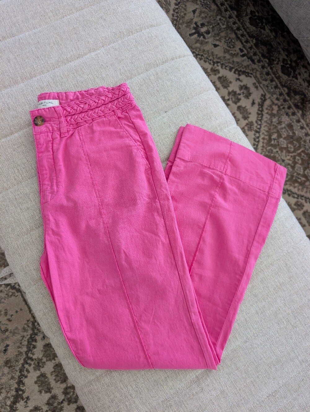 Habitual Bright Pink Linen Pants | Size 2/26